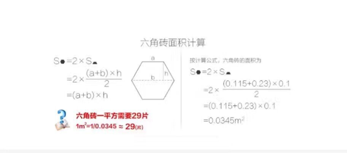 六角磚面積計算公式